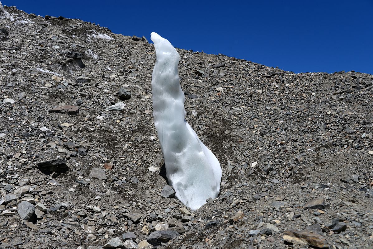 38 A Lone Solitary Ice Penitente On The East Rongbuk Glacier Between Changtse Base Camp And Mount Everest North Face Advanced Base Camp In Tibet